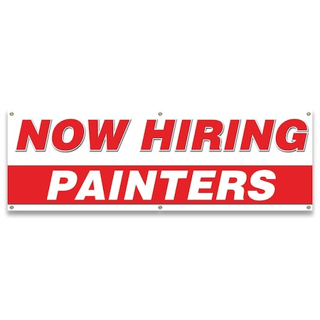 Now Hiring Painters Banner Apply Inside Accepting Application Single Sided